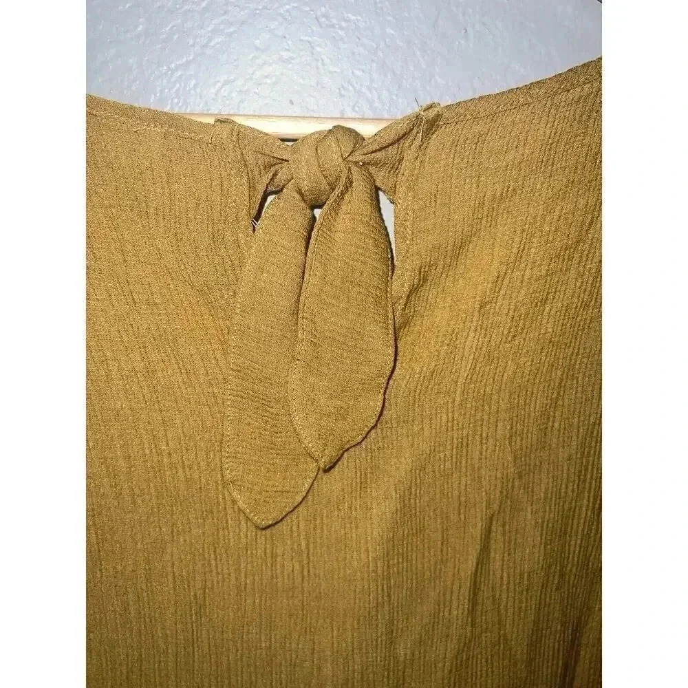 Lily White Women's Button Front Blouse V-Neck Cap Sleeve Back Tie Size XL - Picture 6 of 6